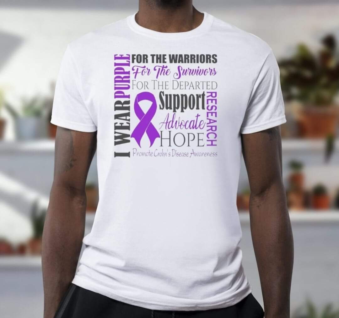 Crohns Disease Awareness T-shirt - Benefits Charity