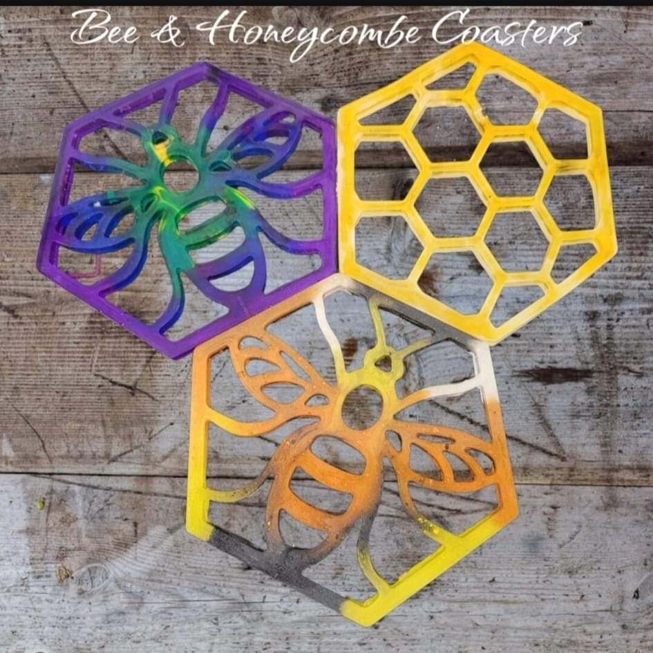 Bee & Honeycombe Coasters or Wall Hanger