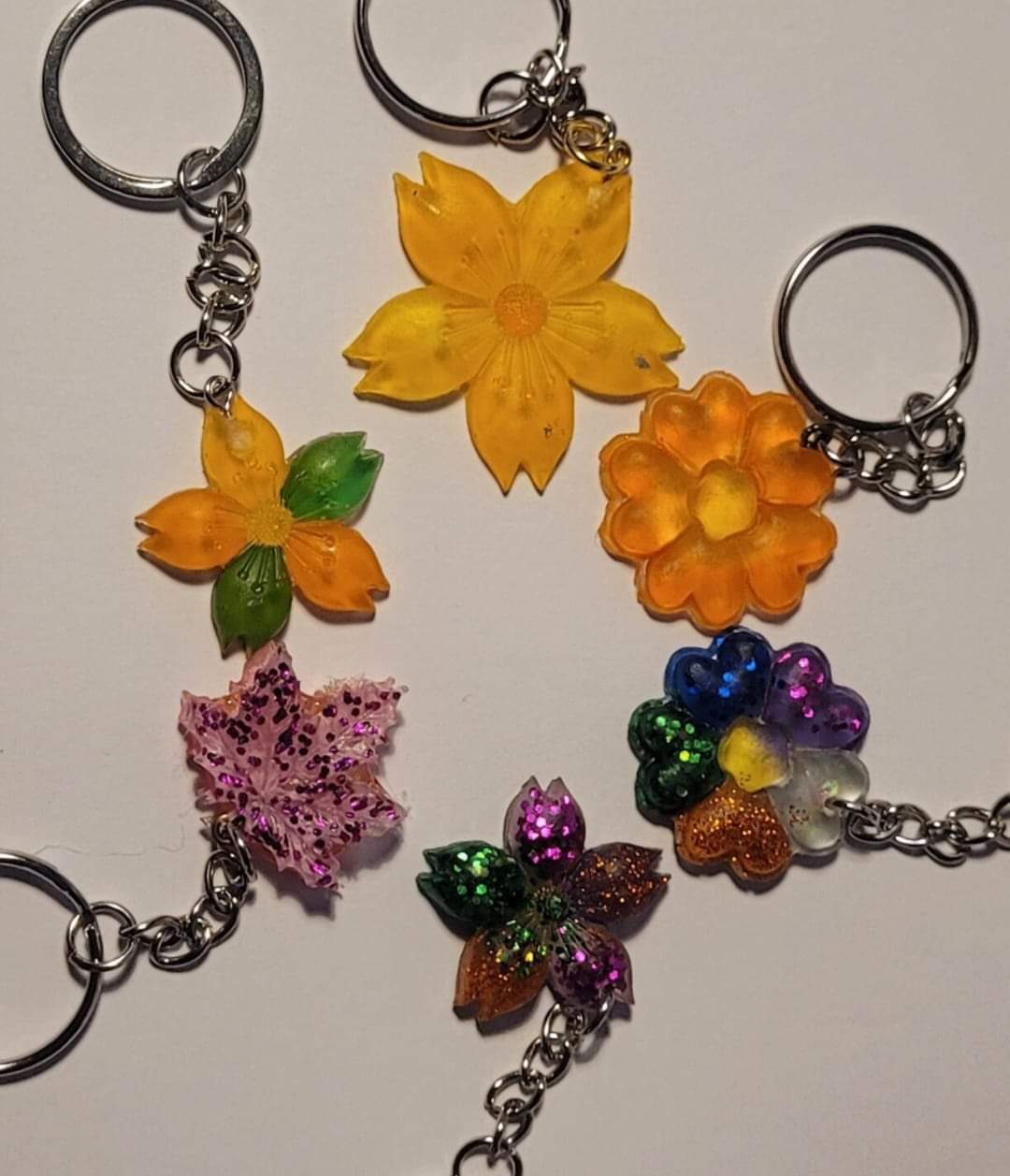 Flower Keyrings - Set of 3