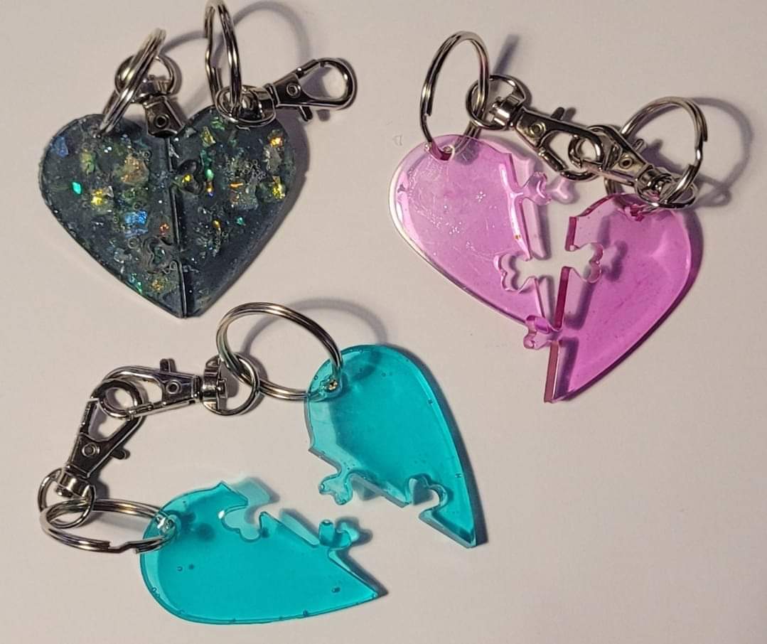 Joined Heart Keyrings