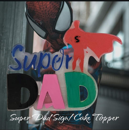 Super Dad Cake Topper - Resin