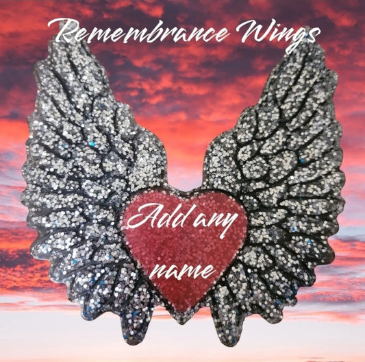 Memorial Wings & Heart ❤️ 💙 💜 💖 💗