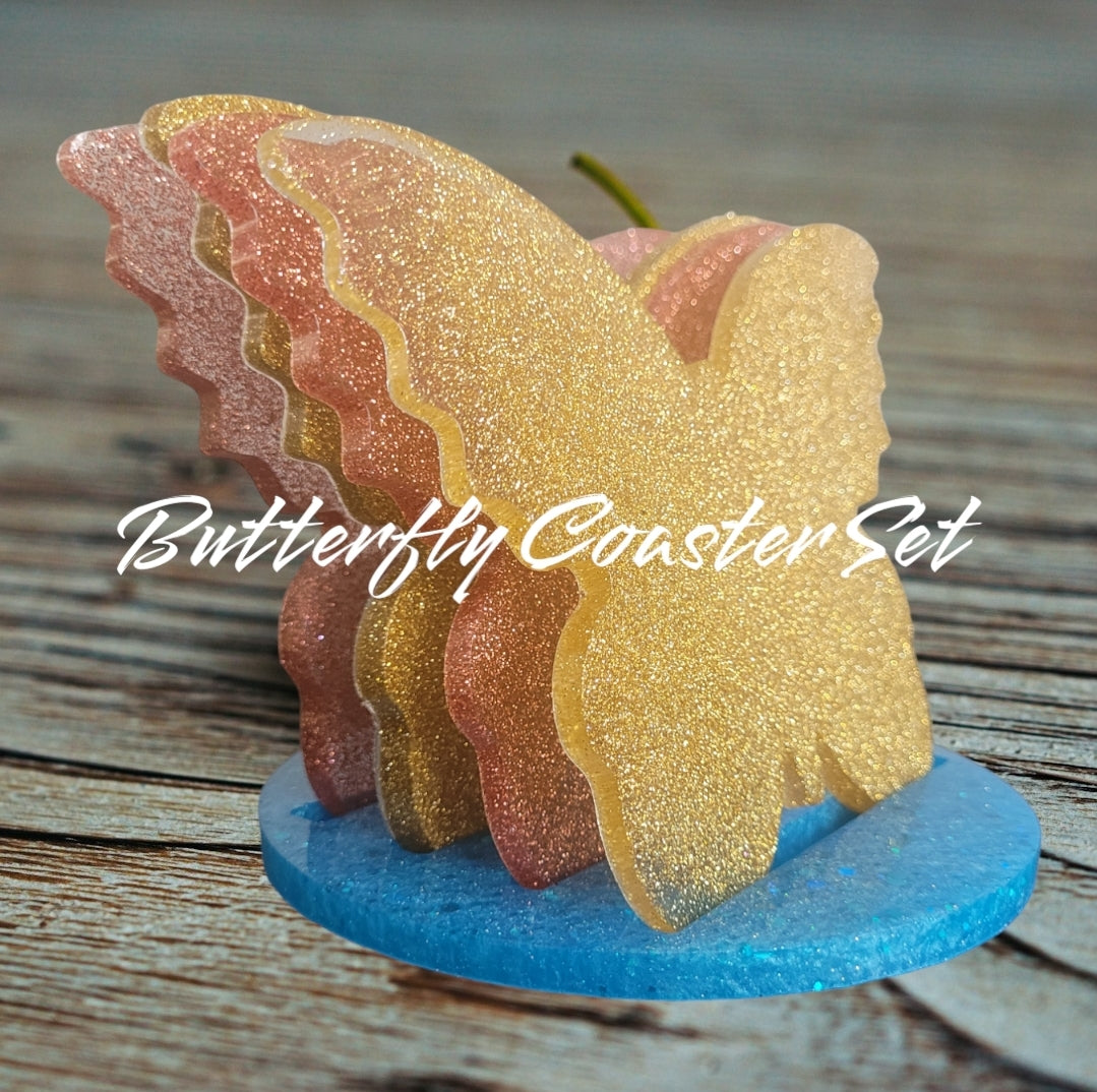 Butterfly Coaster Set & Holder