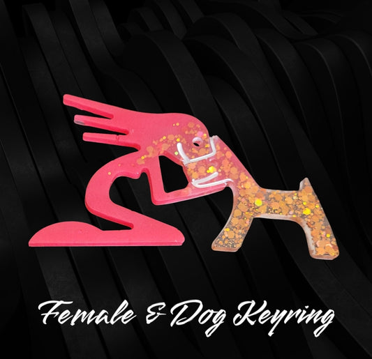 Dog with Boy or Girl Keyring/Wall Hanger