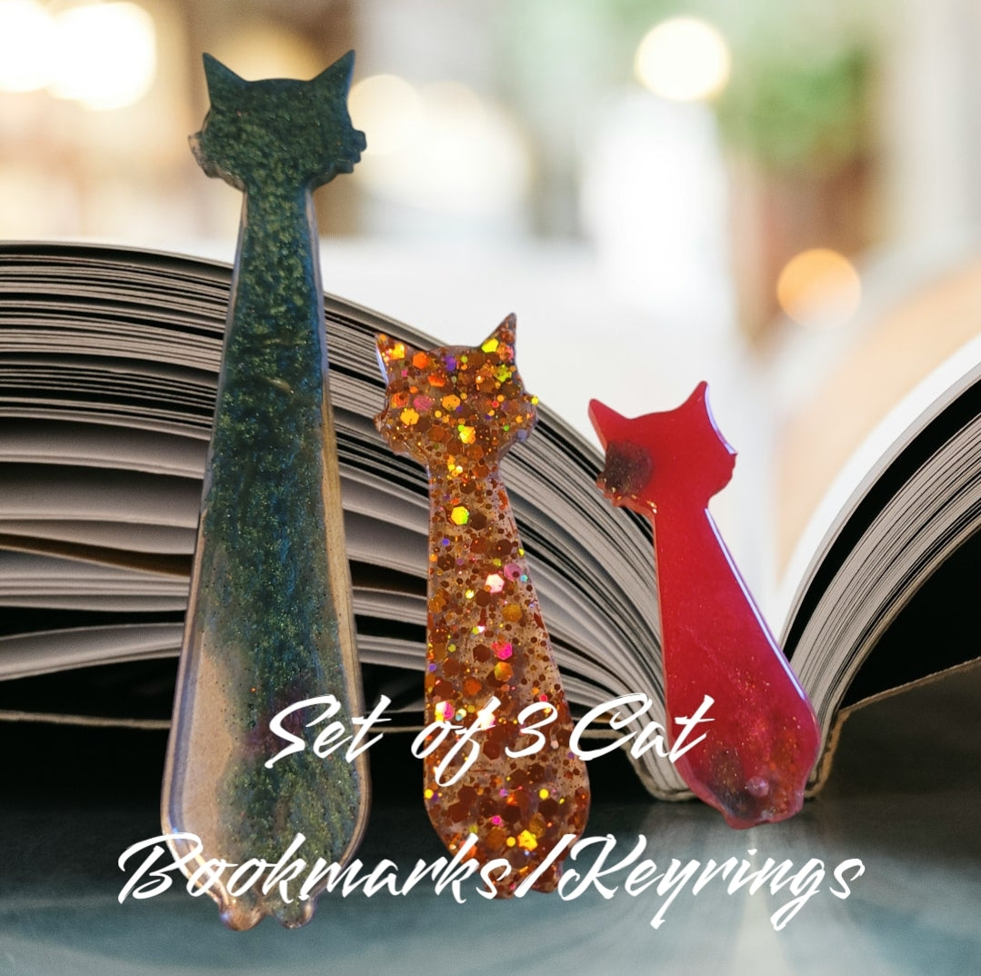 Cat or Pawprint Bookmarks - Resin