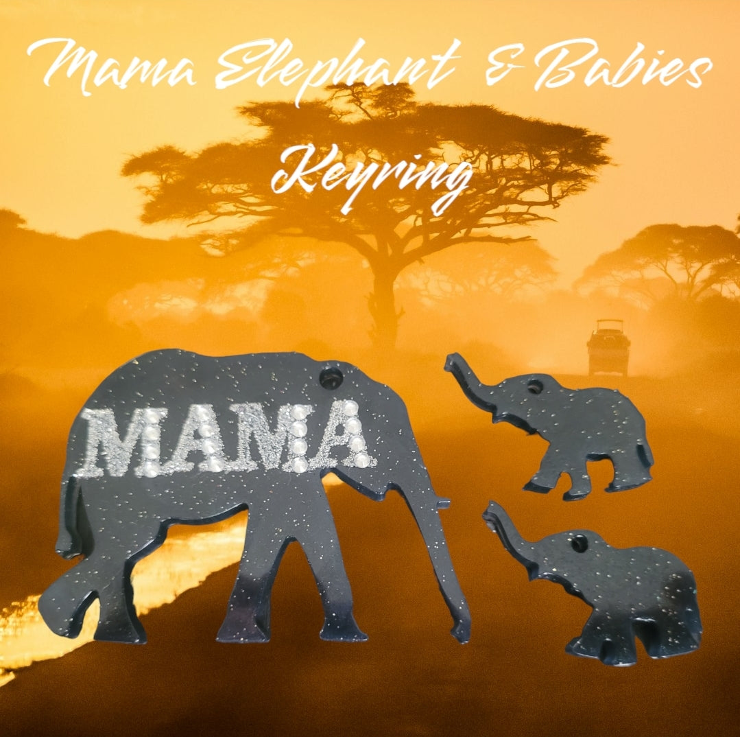 Mama Mum Dad Animal Keyring